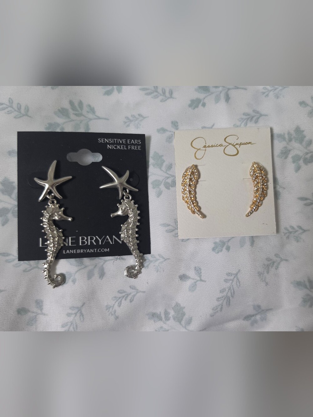 Jessica Simpson Gold Crystal Wing Earrings - Elegant Women's Jewelry